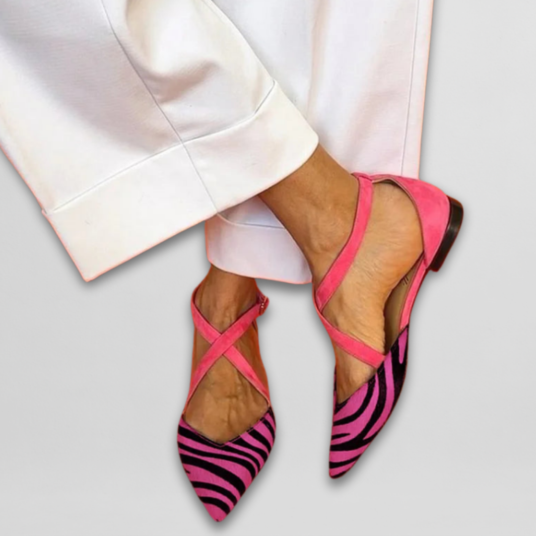 Emberly™ | Elegant Cross Strap Flats