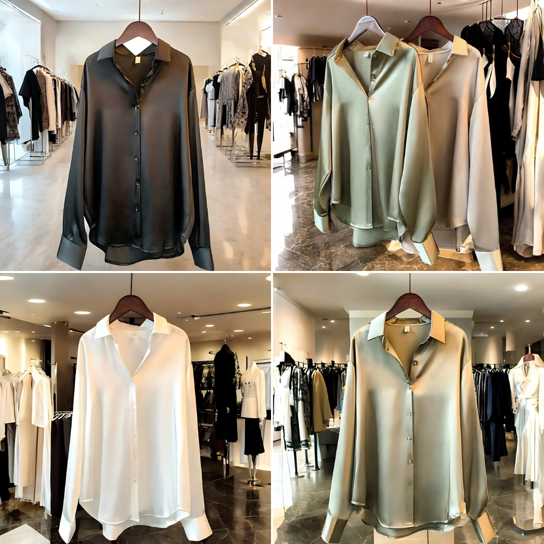 Olivia | Satin Skjorte