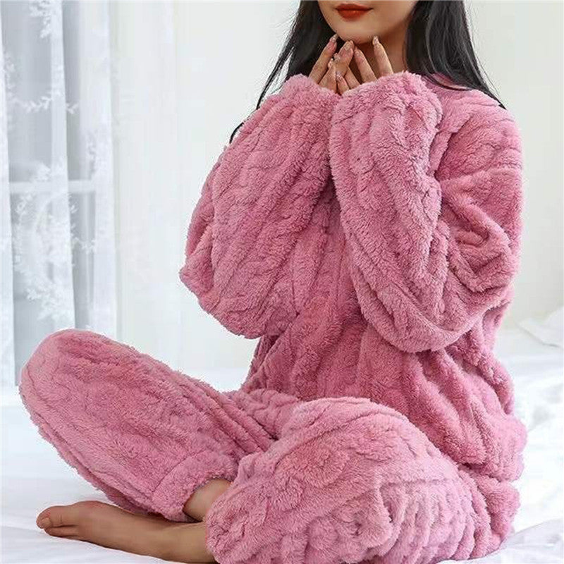 Mathilde - Hyggeligt Fleece Pyjamasæt