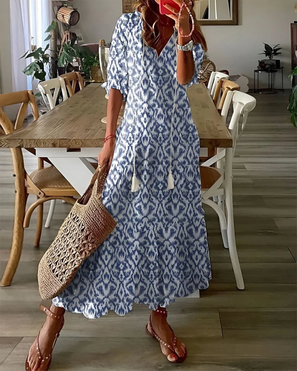 Tahlia™ | Vestido camisero bohemio
