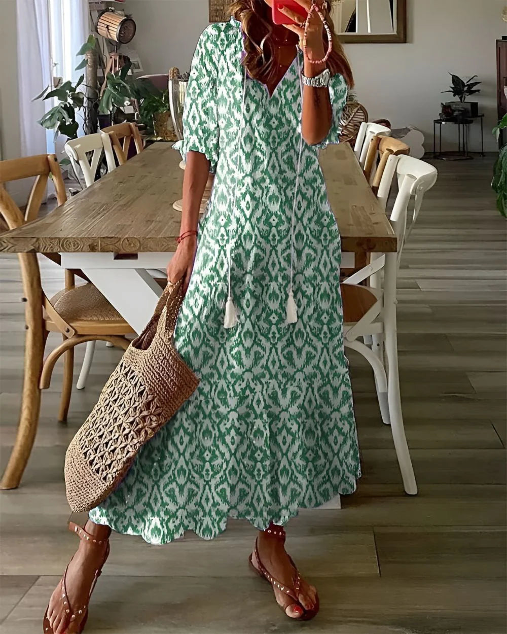 Tahlia™ | Vestido camisero bohemio