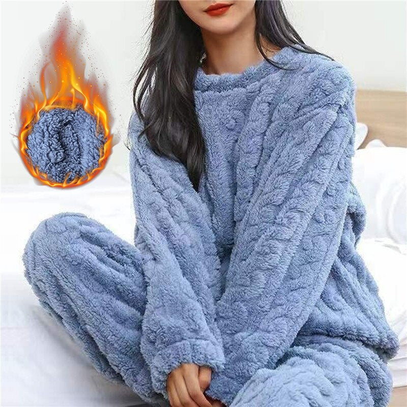 Mathilde - Hyggeligt Fleece Pyjamasæt