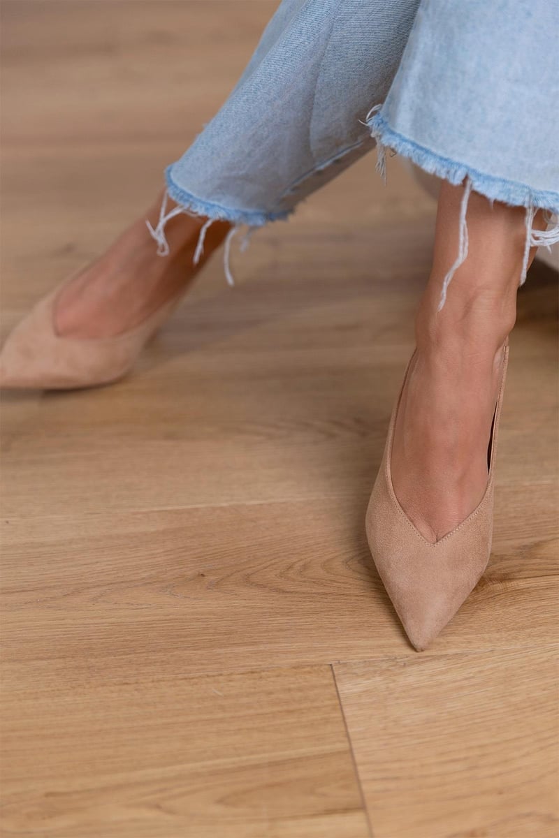 Evelina™ | Classic Nude Slingback Shoes