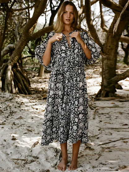 Hanne | Boheme Kjole med Blomsterprint