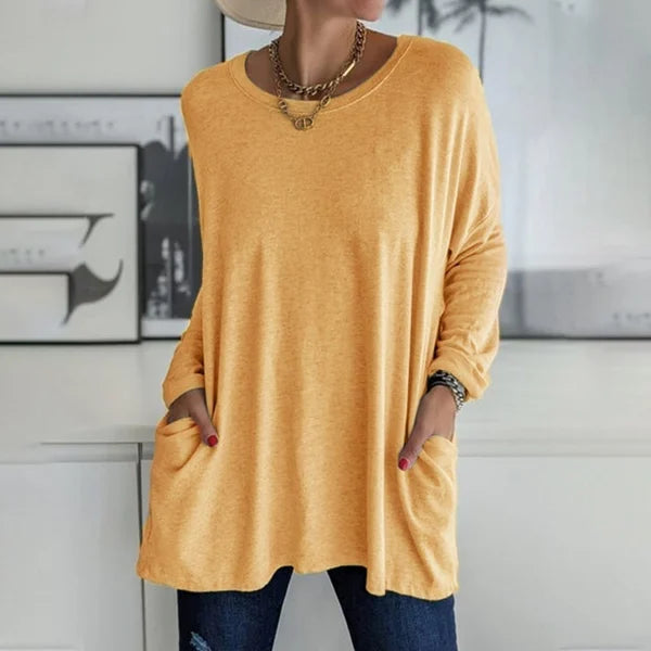Evanya™ | Relaxed Long Sleeve Top