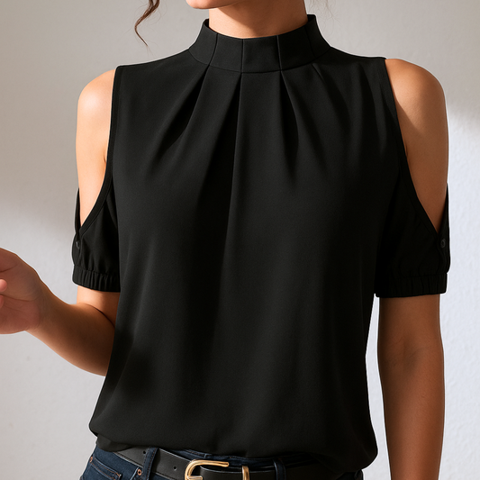 Yulia | Blusa plisada y chic con mangas abiertas