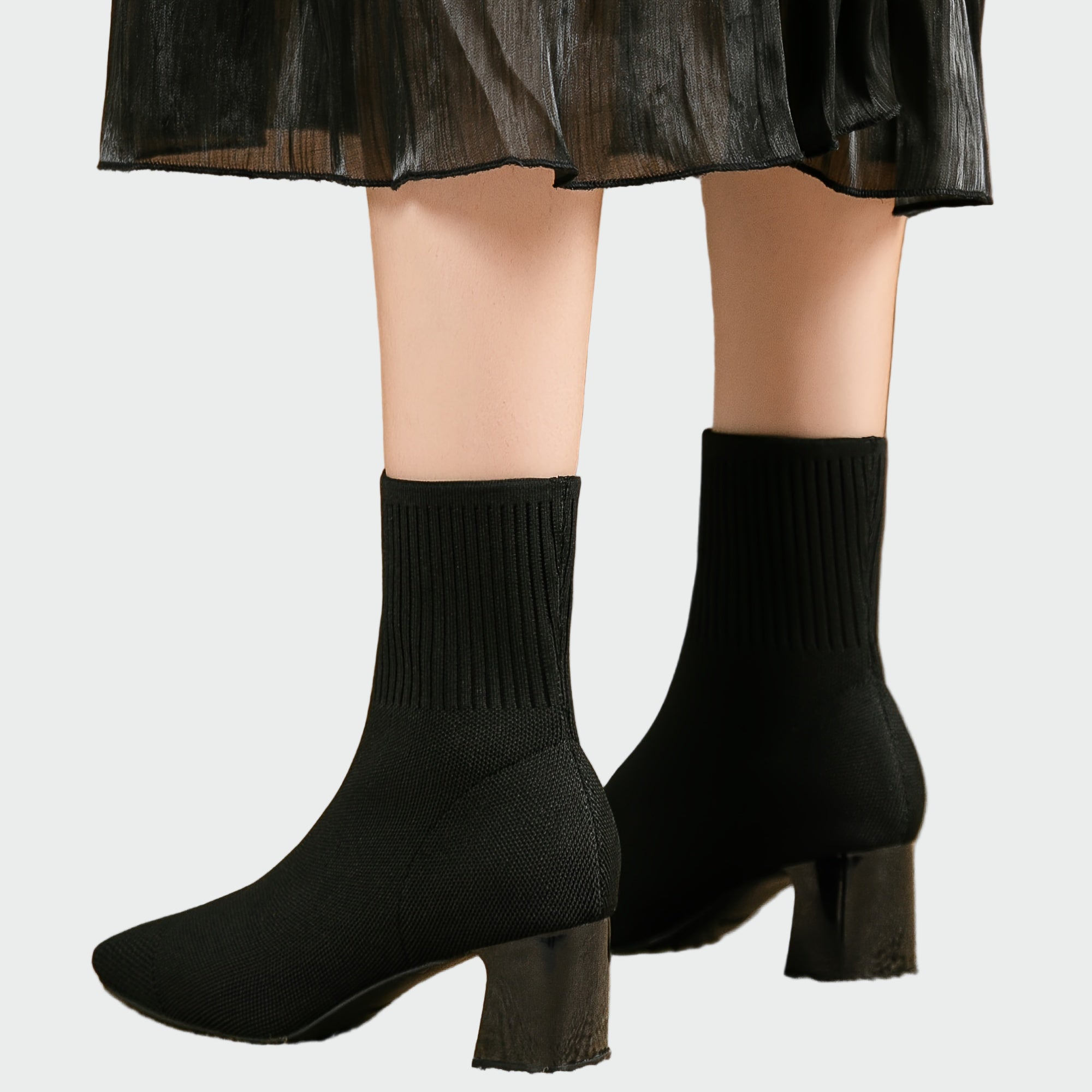 Alejandra | Botki ortopedyczne z dzianiny w odcieniach jasnobeżowych