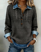 Sabina™ | Teksturowana koszula z dzianiny lub splocie warkoczowym