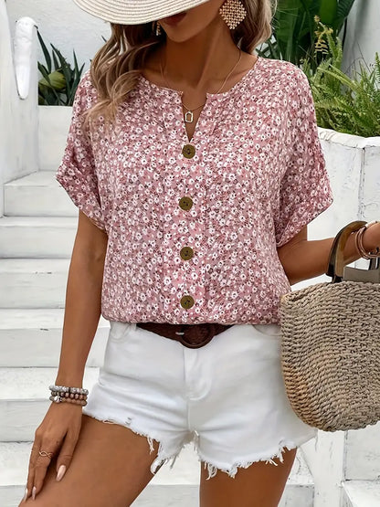 Zeylia™ | Chic Floral Print Blouse