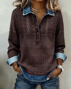 Sabina™ | Teksturowana koszula z dzianiny lub splocie warkoczowym