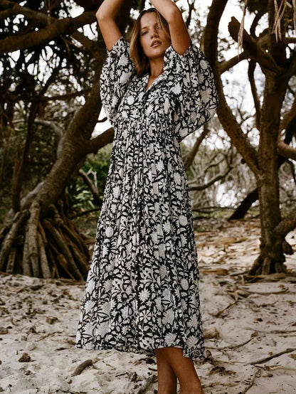 Hanne | Boheme Kjole med Blomsterprint