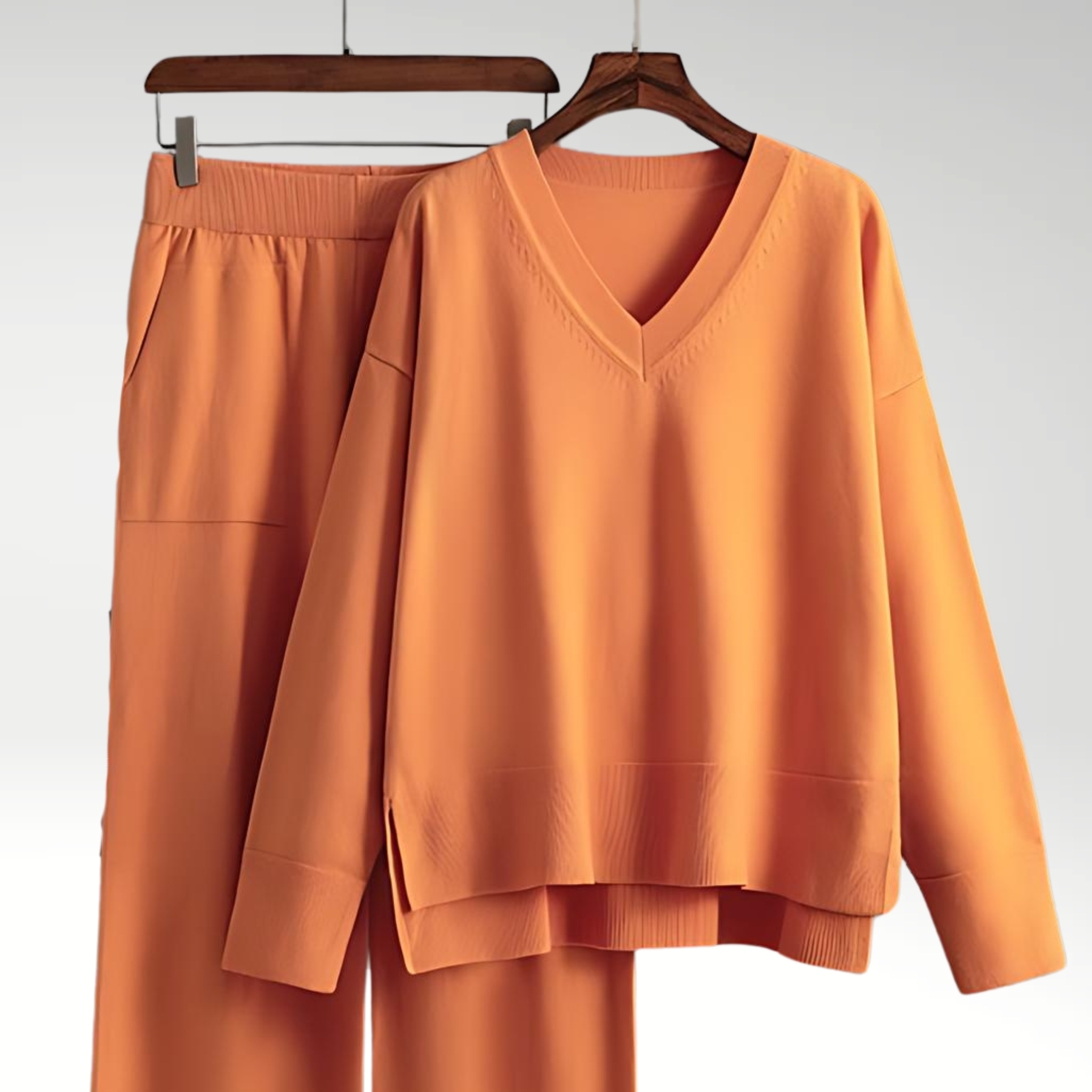 Bożena | Zestaw dwóch części Luxe z dekoltem V