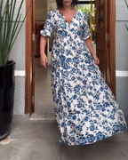 Brenda | Vestido Floral z Manga Corta