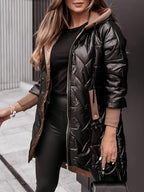 Eliza | Ciepły Płaszcz z Kapturem