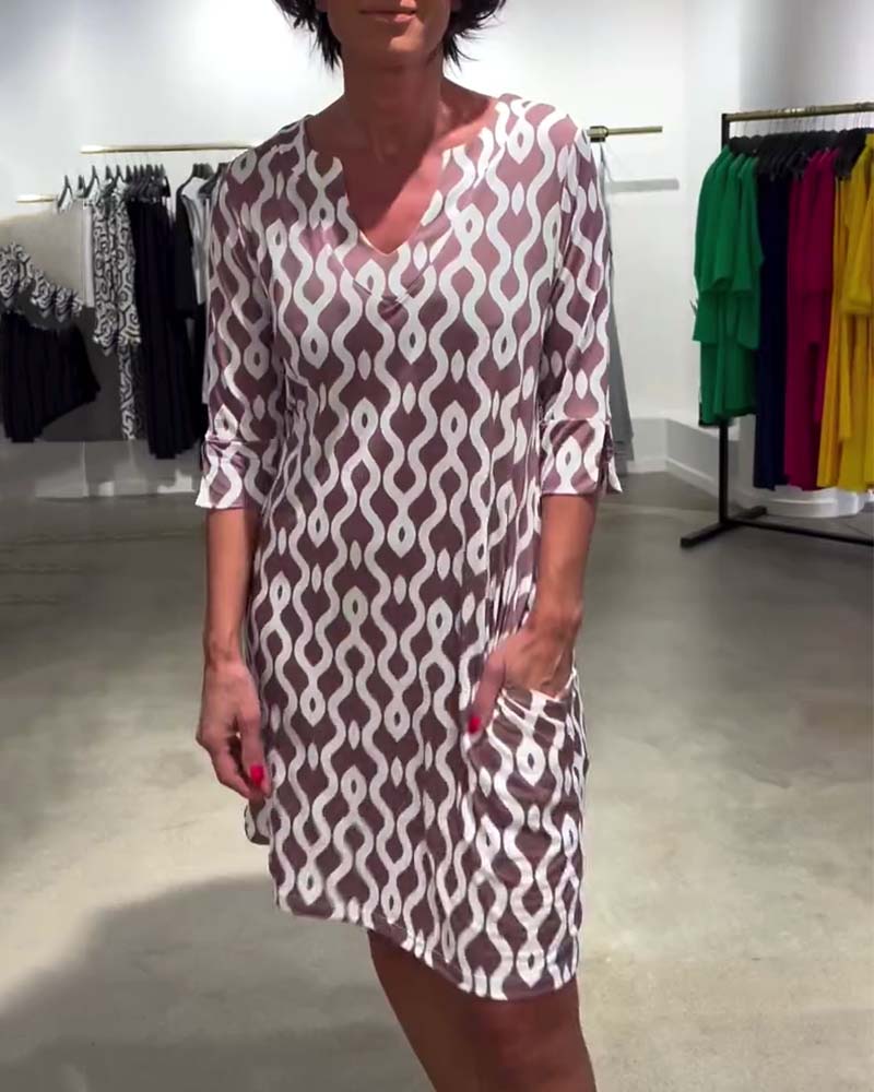 Rafaela | Vestido Midi con Estilo Geométrico