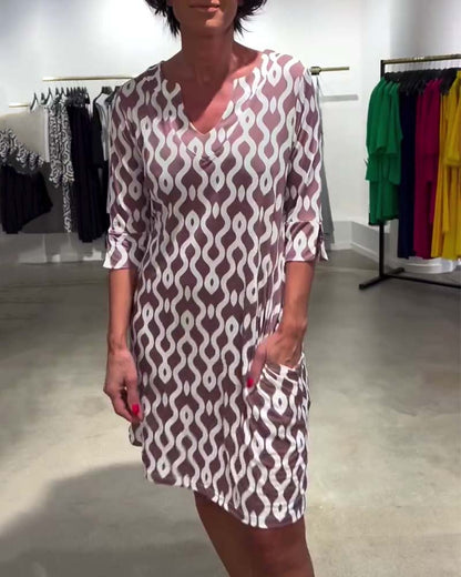Rafaela | Vestido Midi con Estilo Geométrico