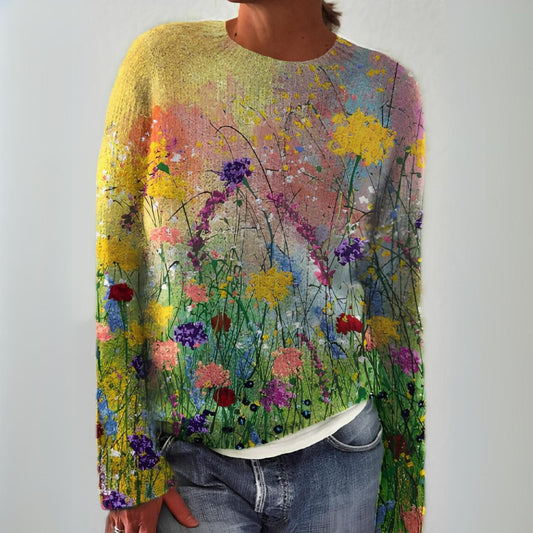 Amoria™ | Cozy Flower Design Sweater
