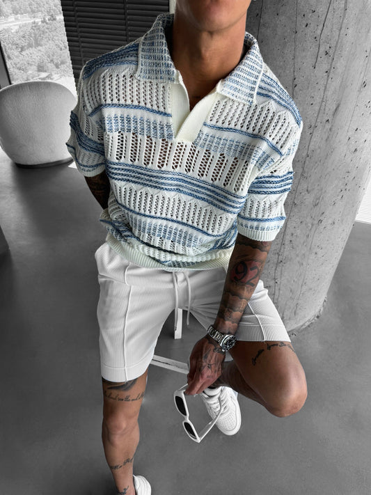 Oversized Knit Polo T-shirt