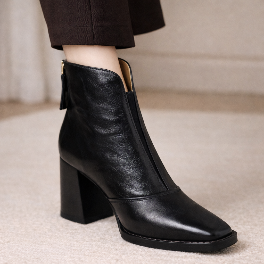 Kamil | Stylowe Botki Damskie Na Stabilnym Obcasie