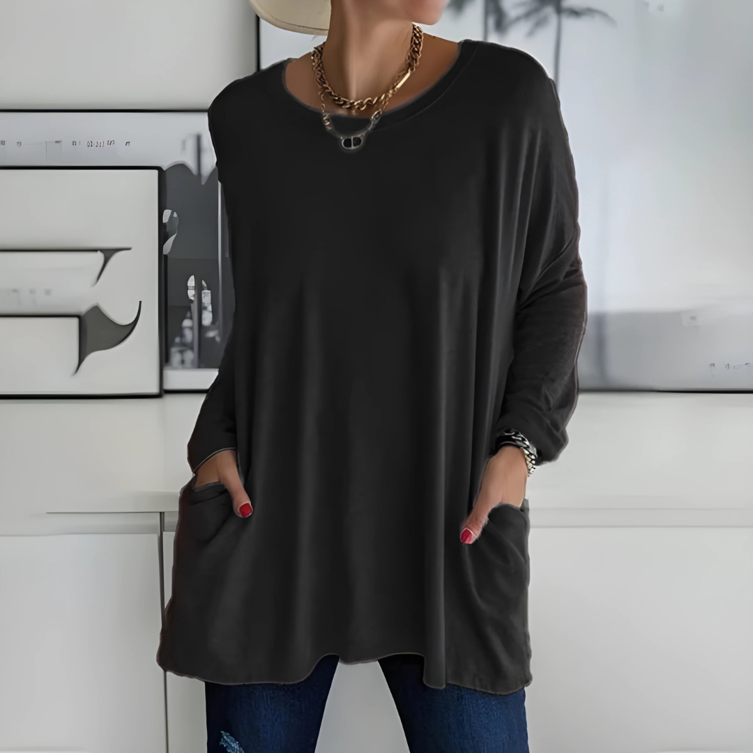 Evanya™ | Relaxed Long Sleeve Top