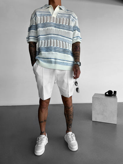 Oversized Knit Polo T-shirt