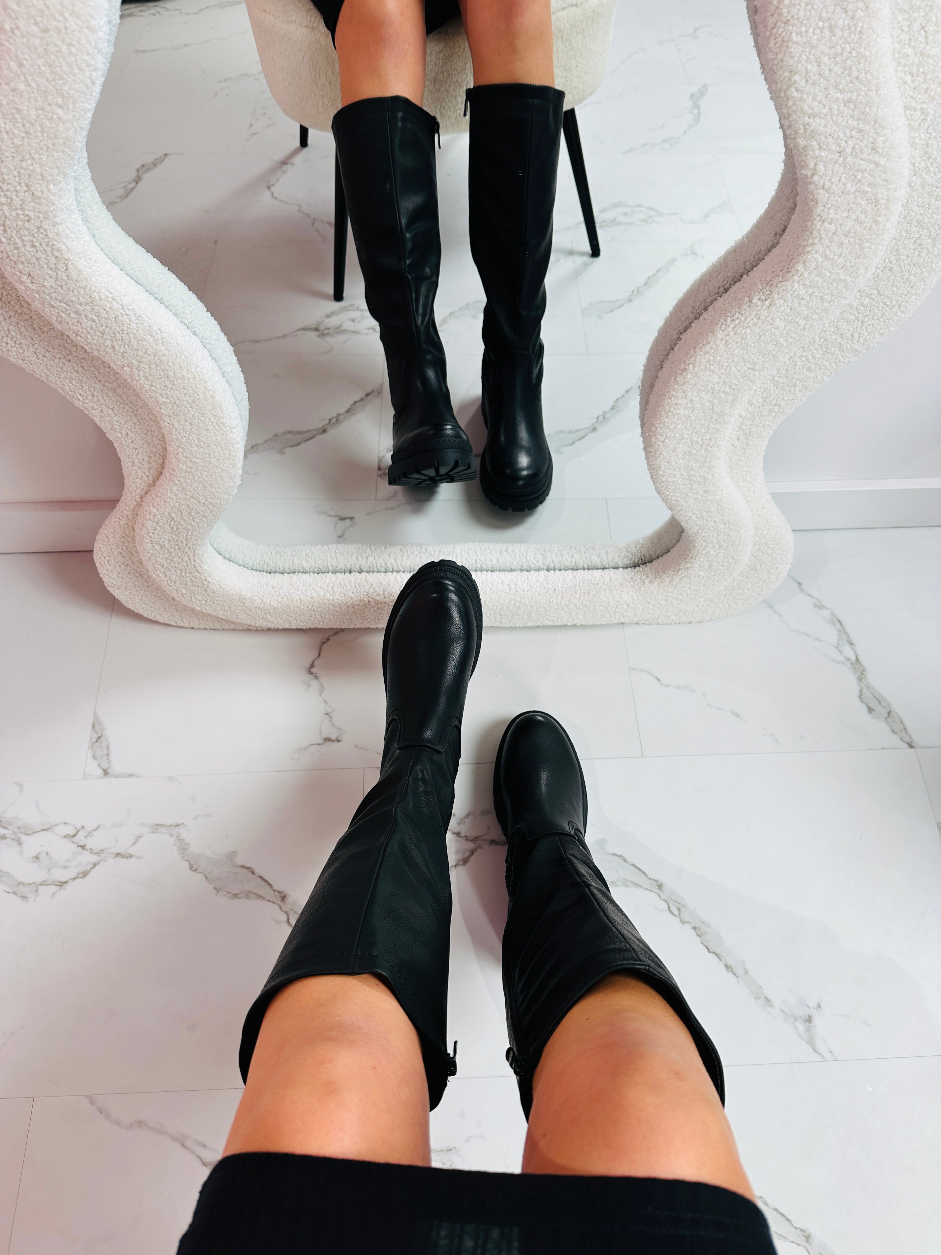 ELARA | Czarne wysokie kozaki 