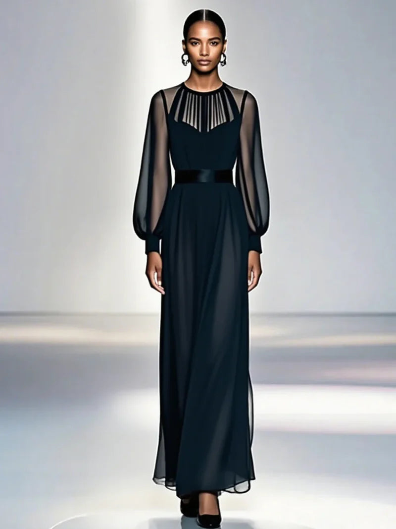 Rościsława™ | Elegancka prześwitująca sukienka wieczorowa