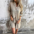 Fenella | Luźny zestaw z bluzką i szortami