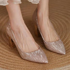 wysokie damskie czółenka na obcasie