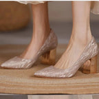 wysokie damskie czółenka na obcasie