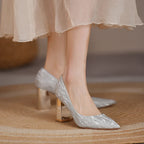 wysokie damskie czółenka na obcasie