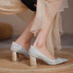 wysokie damskie czółenka na obcasie