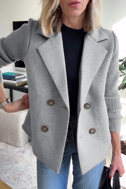 Selvyn™ | Elegant Knit-Sleeve Jacket