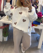 Beloise™ | Sweter z dzianiny Love Heart