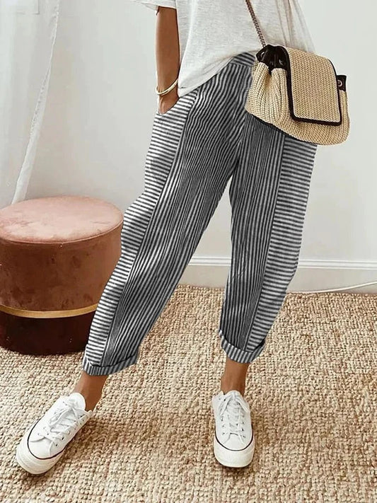 Milena | Pantalón Rayado Ligero y Sofisticado