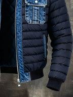 Adam™ | Pikowana kurtka puffer z panelami z denimu