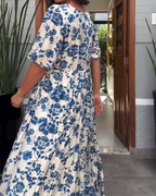 Brenda | Vestido Floral z Manga Corta