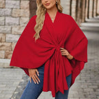 Zayna™| Draped Flowing Cape Top