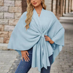 Zayna™| Draped Flowing Cape Top