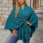 Zayna™| Draped Flowing Cape Top
