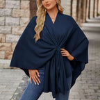 Zayna™| Draped Flowing Cape Top
