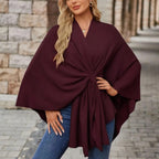 Zayna™| Draped Flowing Cape Top
