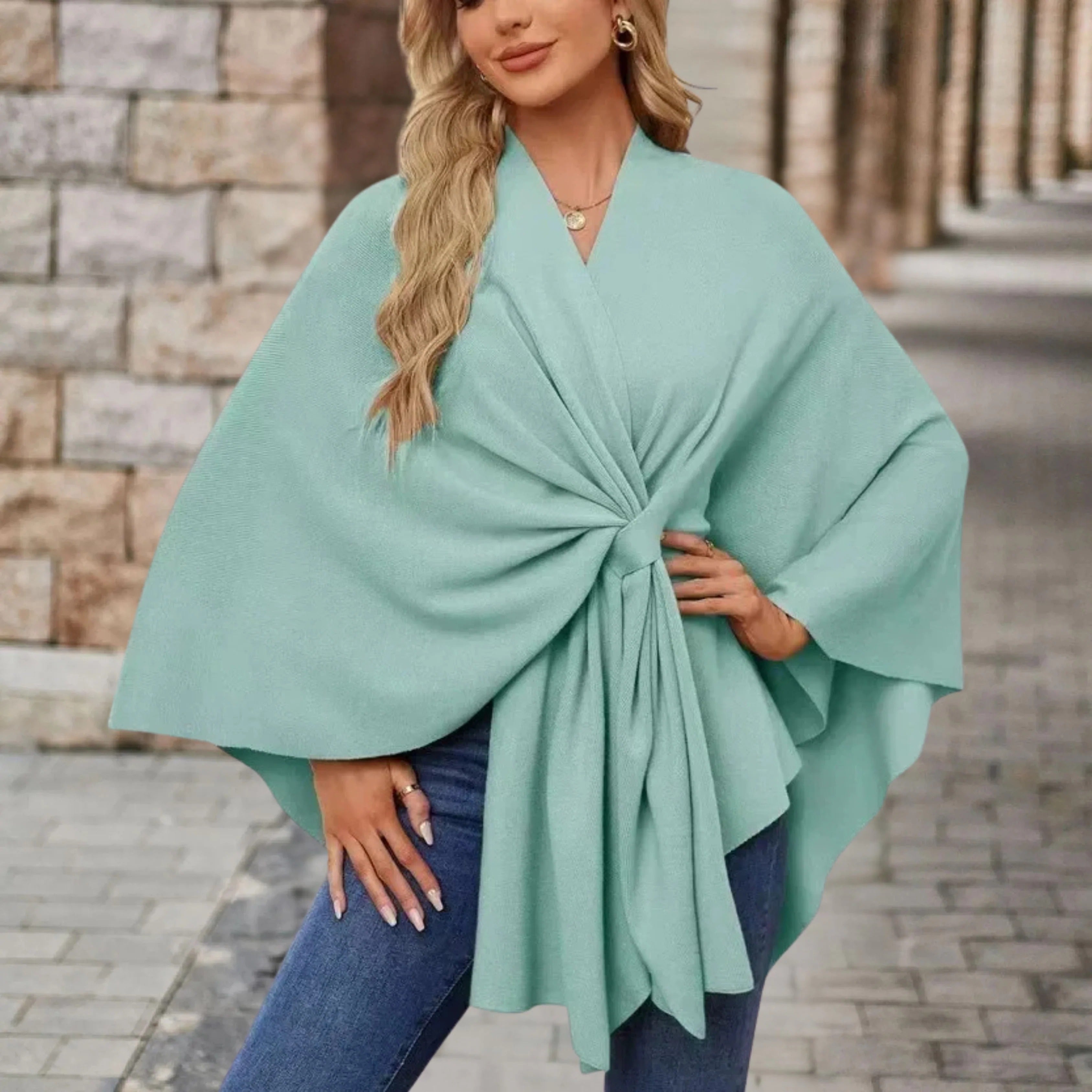 Zayna™| Draped Flowing Cape Top