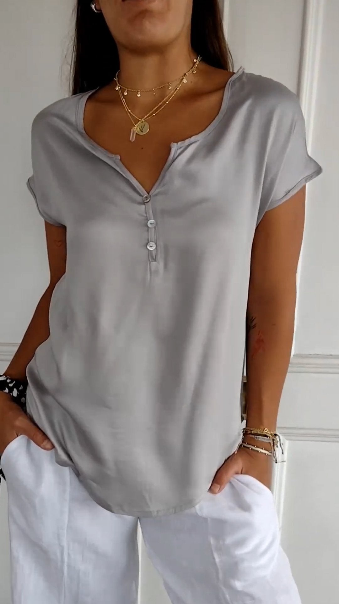 Malou | Elegant V-hals T-shirt