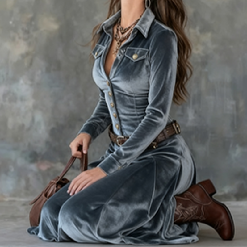 Monika™ | Nowoczesna lejąca sukienka maxi